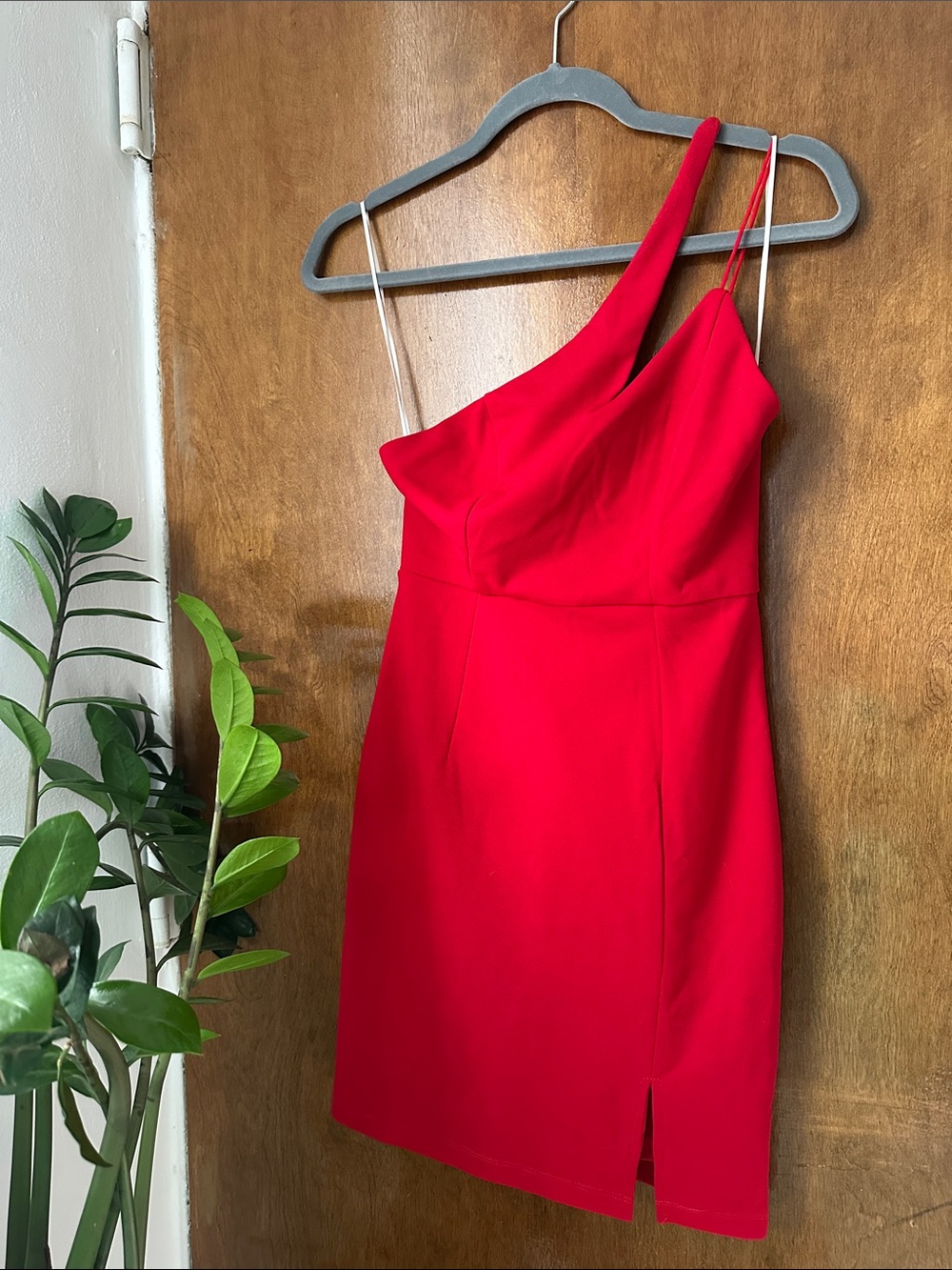 Hello Molly Red One-Shoulder Sheath Dress